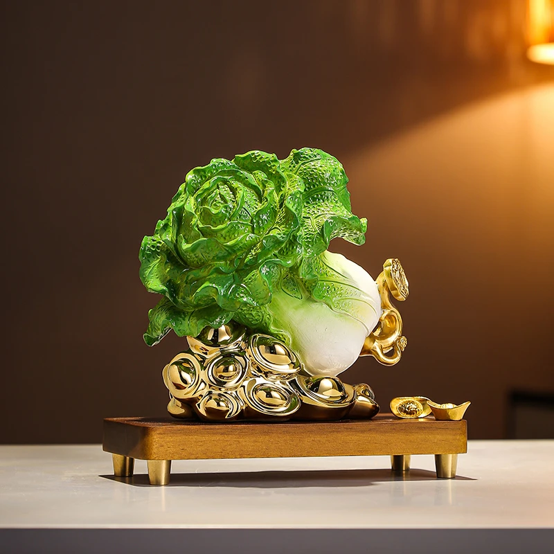 白菜摆件电视柜玄关酒柜桌面百财开业装饰品乔迁礼物