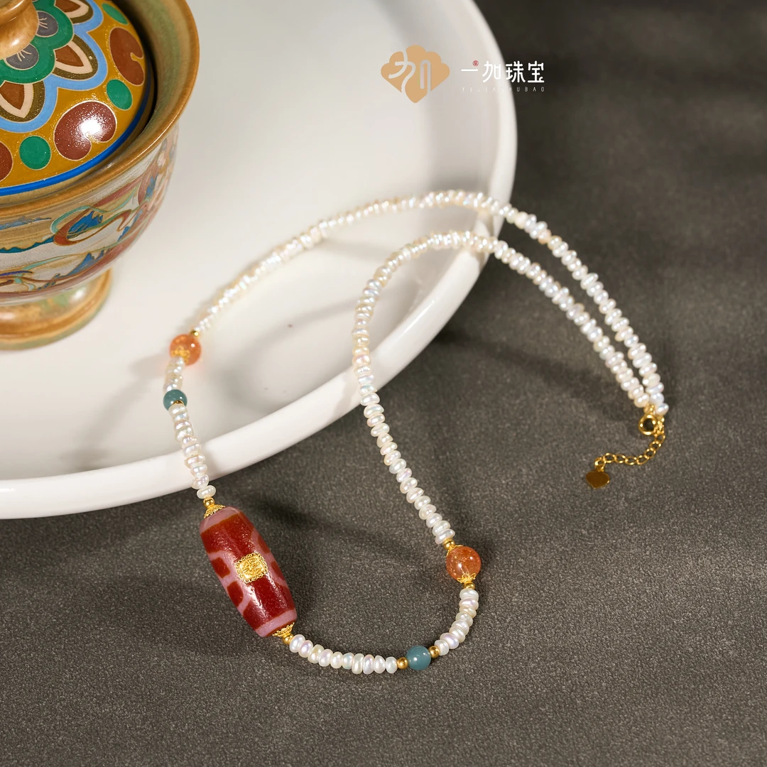 壹加火火|原创设计红肉贵贵珍珠项链多样性发其一
