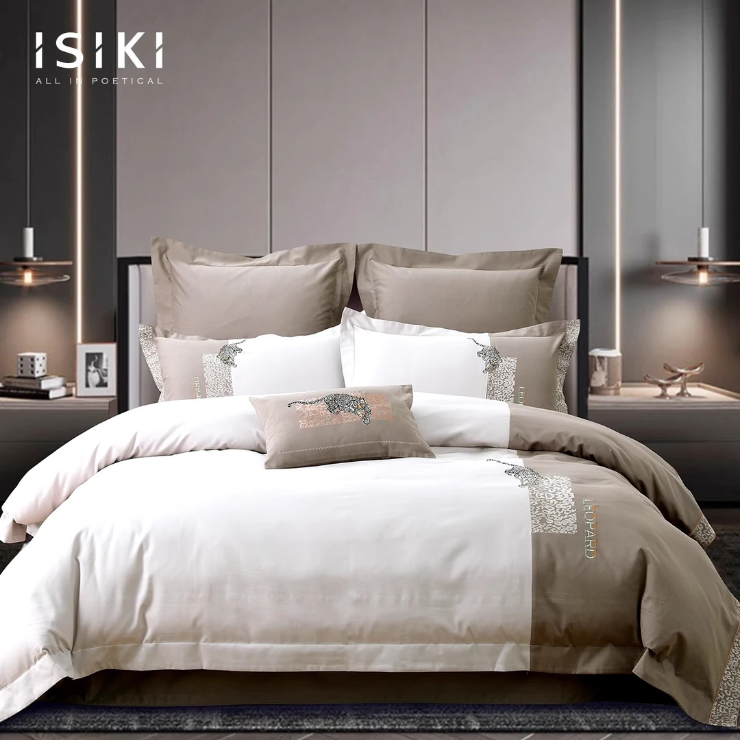 金号 依诗家长绒棉磨毛加厚五件套床上用品 双人冬季保暖视如珍豹