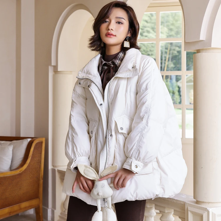 婉甸黑色中长款羽绒服1234D34RJ3YX