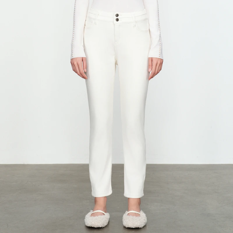 婉甸原生白丹宁小脚裤1234X08DY5