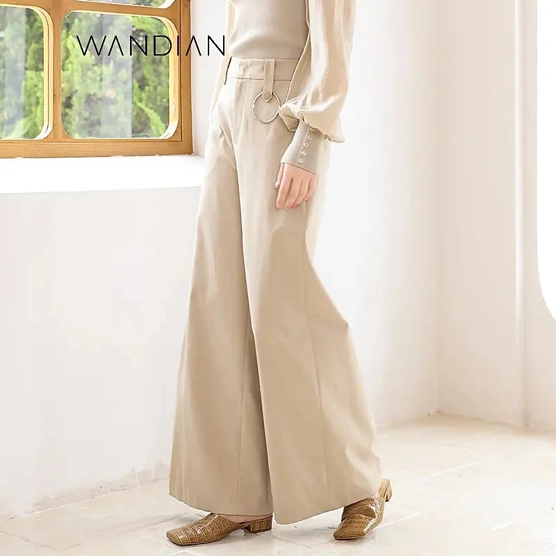 婉甸卡其色阔腿裤1231P16SJ3