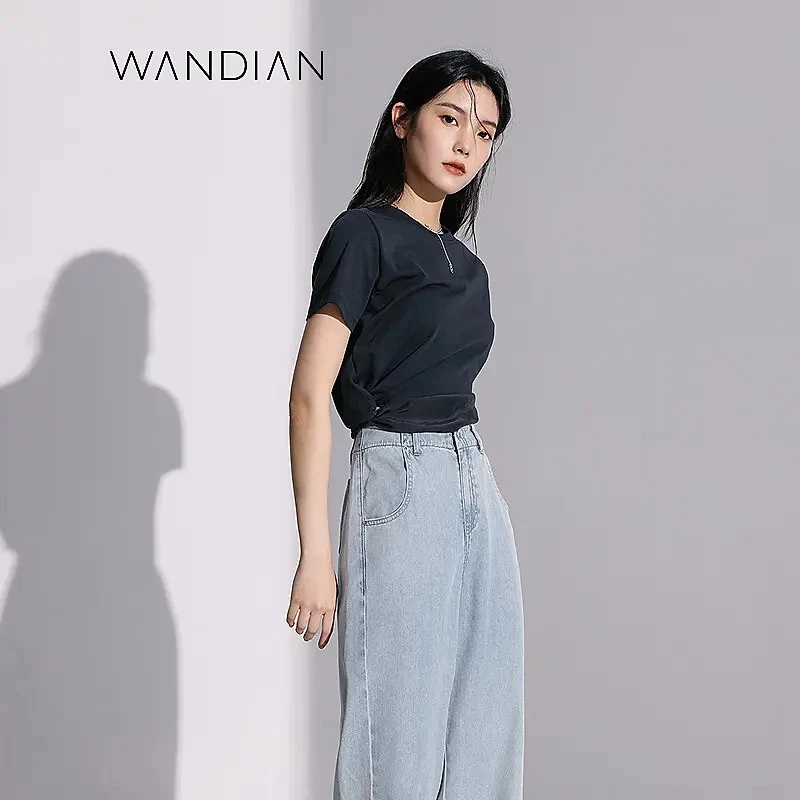 婉甸新品炭灰色短款夏季短袖T恤百搭薄款时尚显瘦宽松l1232T20SX4