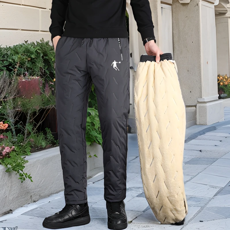 乔丹格兰户外同款加绒加厚棉裤御寒保暖舒适宽松大码防风排扣裤