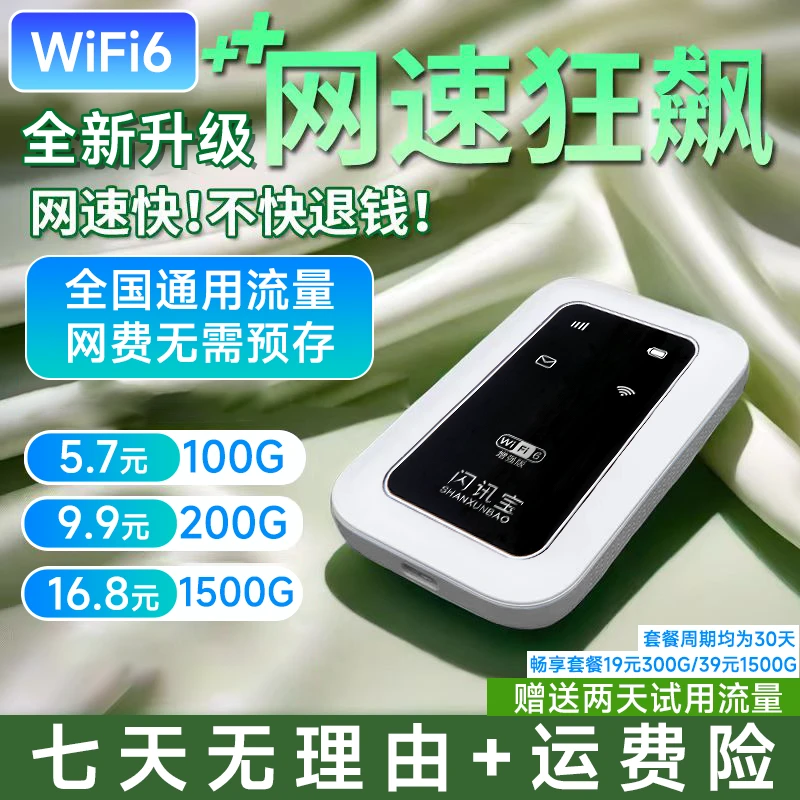 2025闪讯宝随身wifi6三网通用双频高速增强版 便携式5G无线路由器