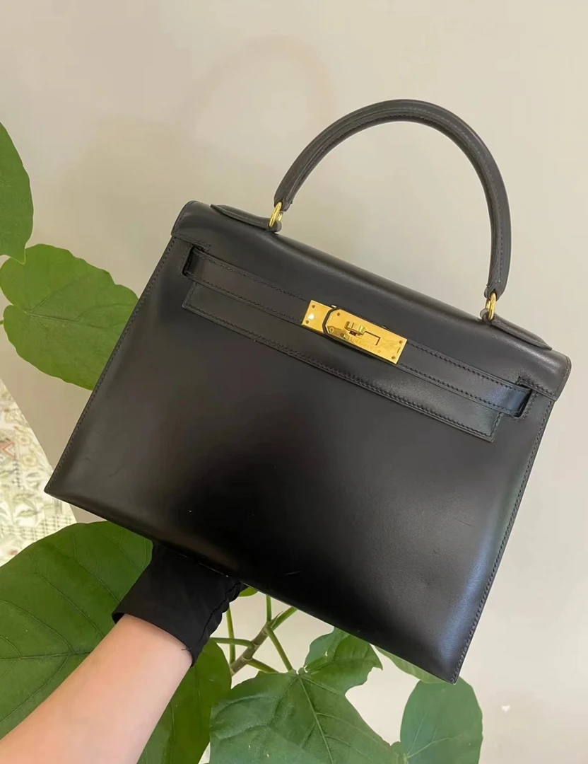 95新 Hermes/爱马仕 GGS丨kelly 28黑色金扣box 52633729
