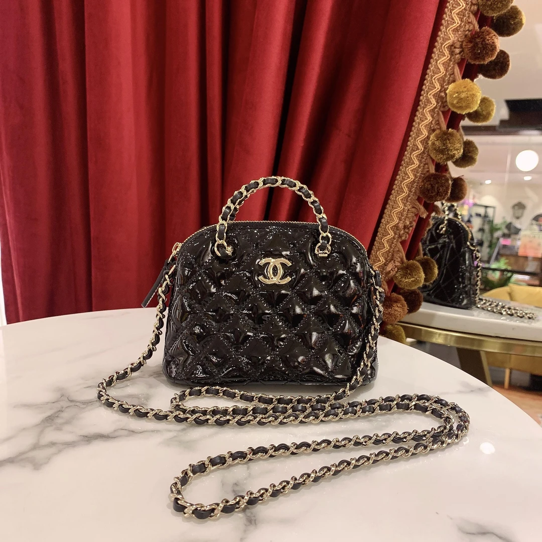 95新 Chanel/香奈儿 GGS丨贝壳小号黑金单肩包芯片 19889416