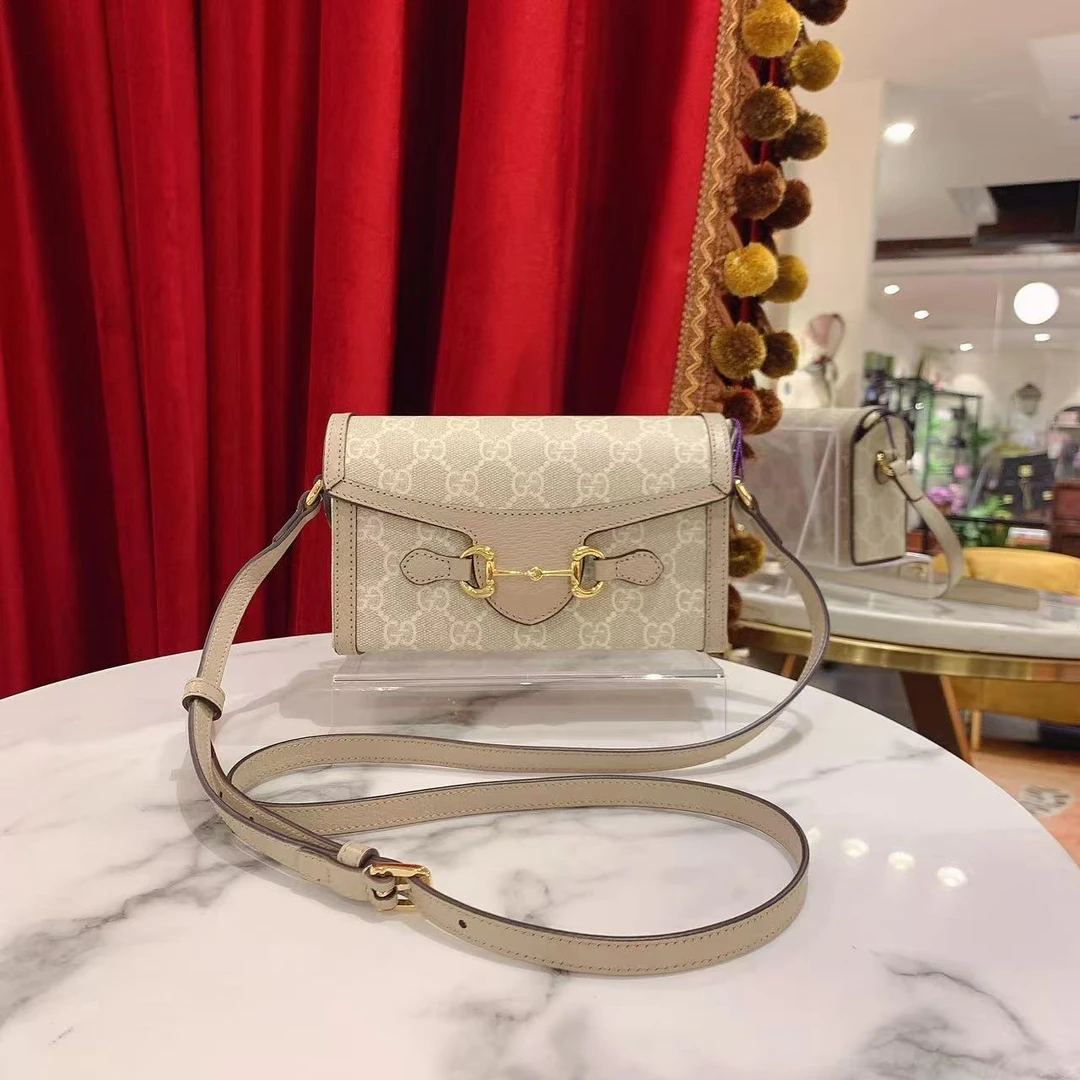 95新 GUCCI/古驰 GGS丨古驰1955横版燕麦色手机包 54873200