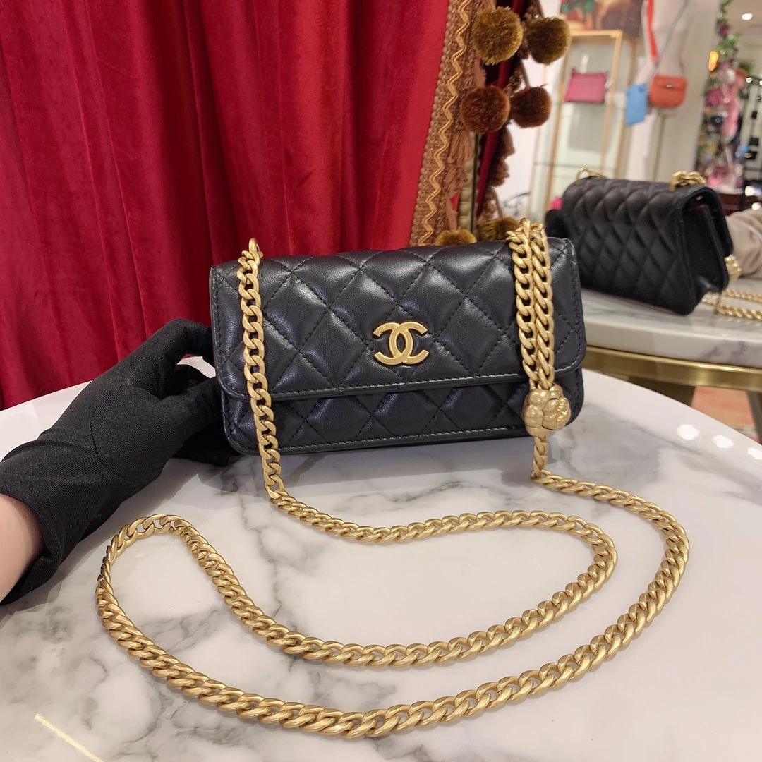 95新 Chanel/香奈儿 GGS丨23s山茶花金球手机包74792978总26800