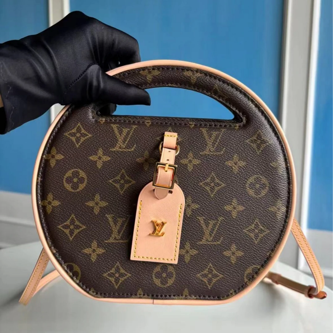 95新 LV GGS丨around me圆饼老花金扣单肩包芯片款/97184063