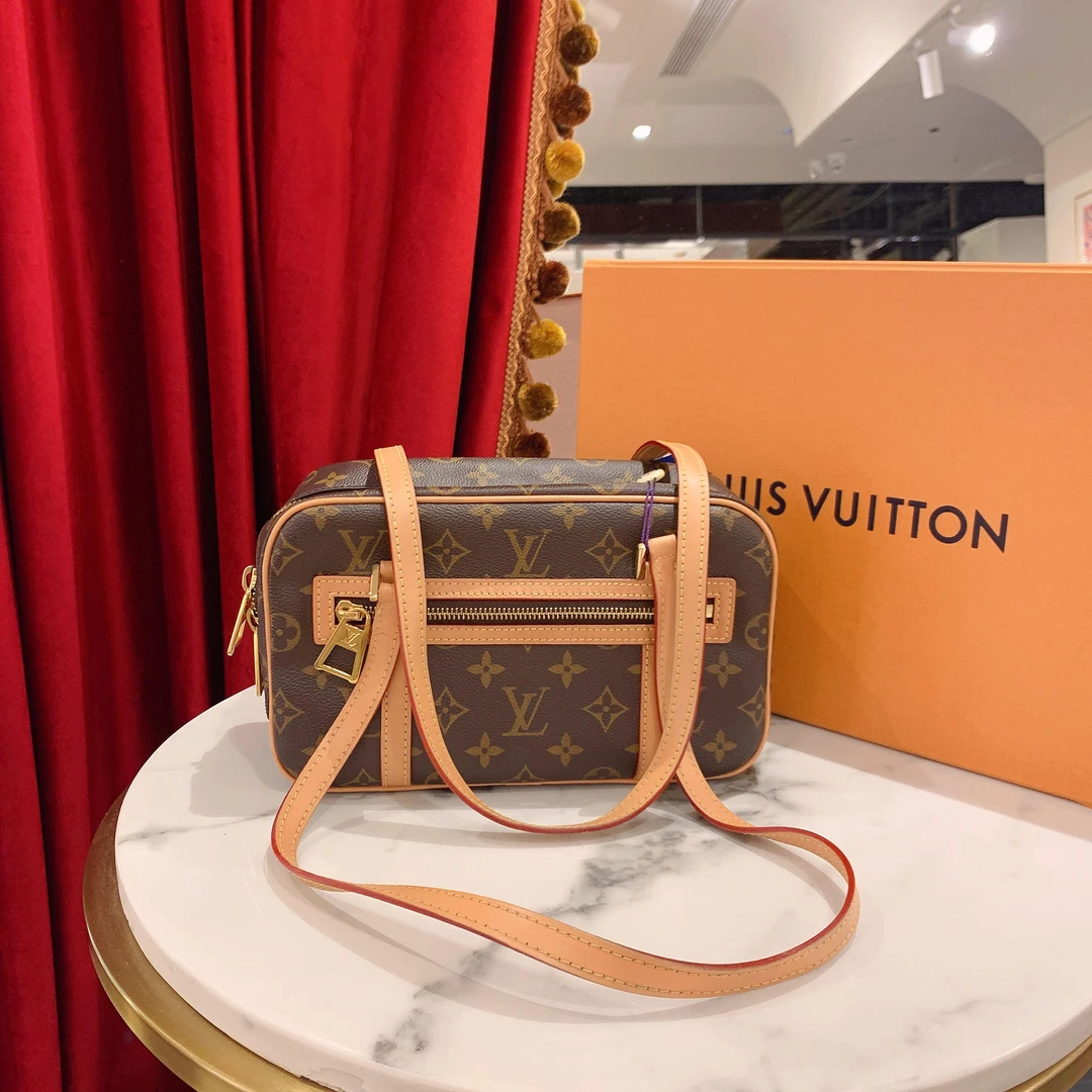 95新 LV GGS丨开口笑中号老花芯片款/34451300