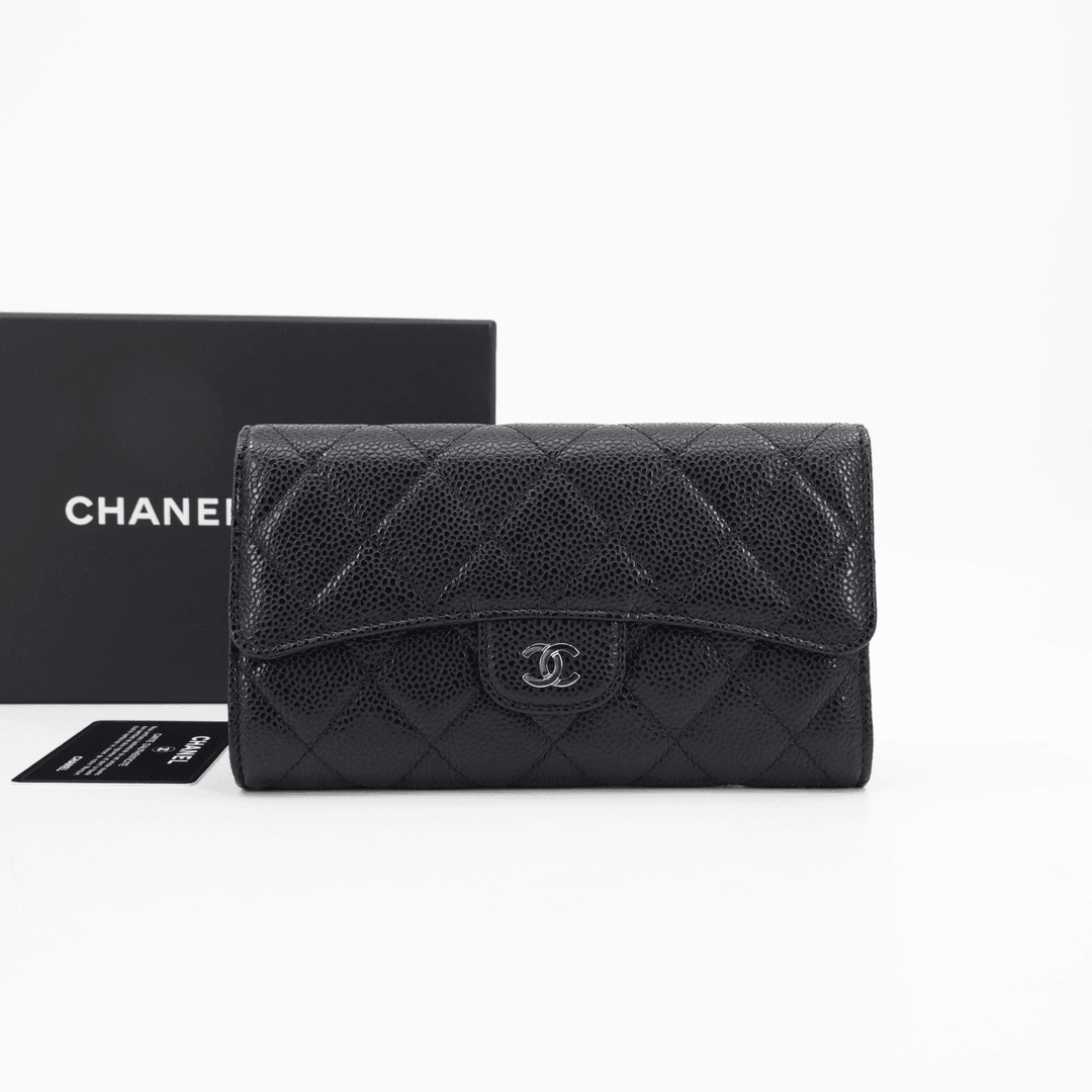 99新 Chanel/香奈儿 GGS十一丨CF钱包黑银荔枝 95587002总价5580