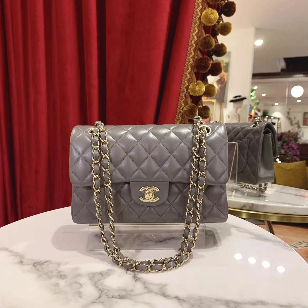 95新 Chanel/香奈儿 GGS 丨cf中号灰色单肩包 18426837