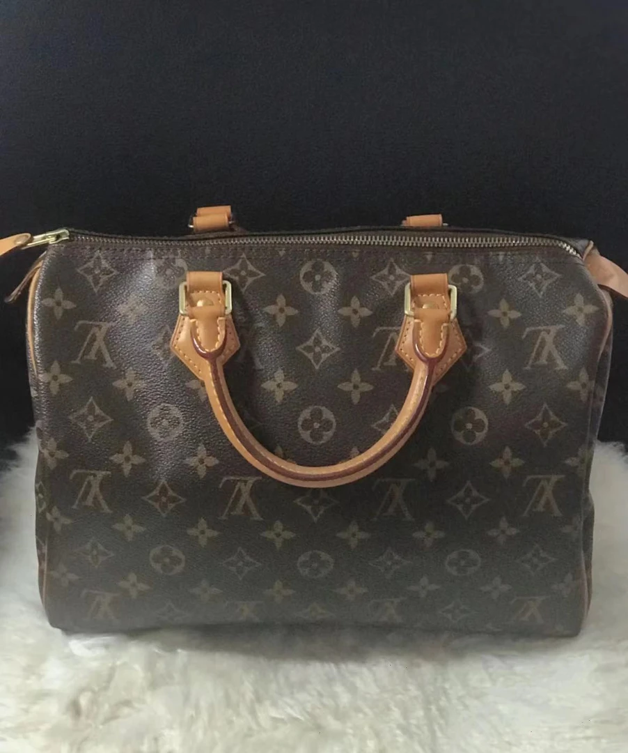 95新 LV GGS丨speedy30老花金扣手提包/62470869