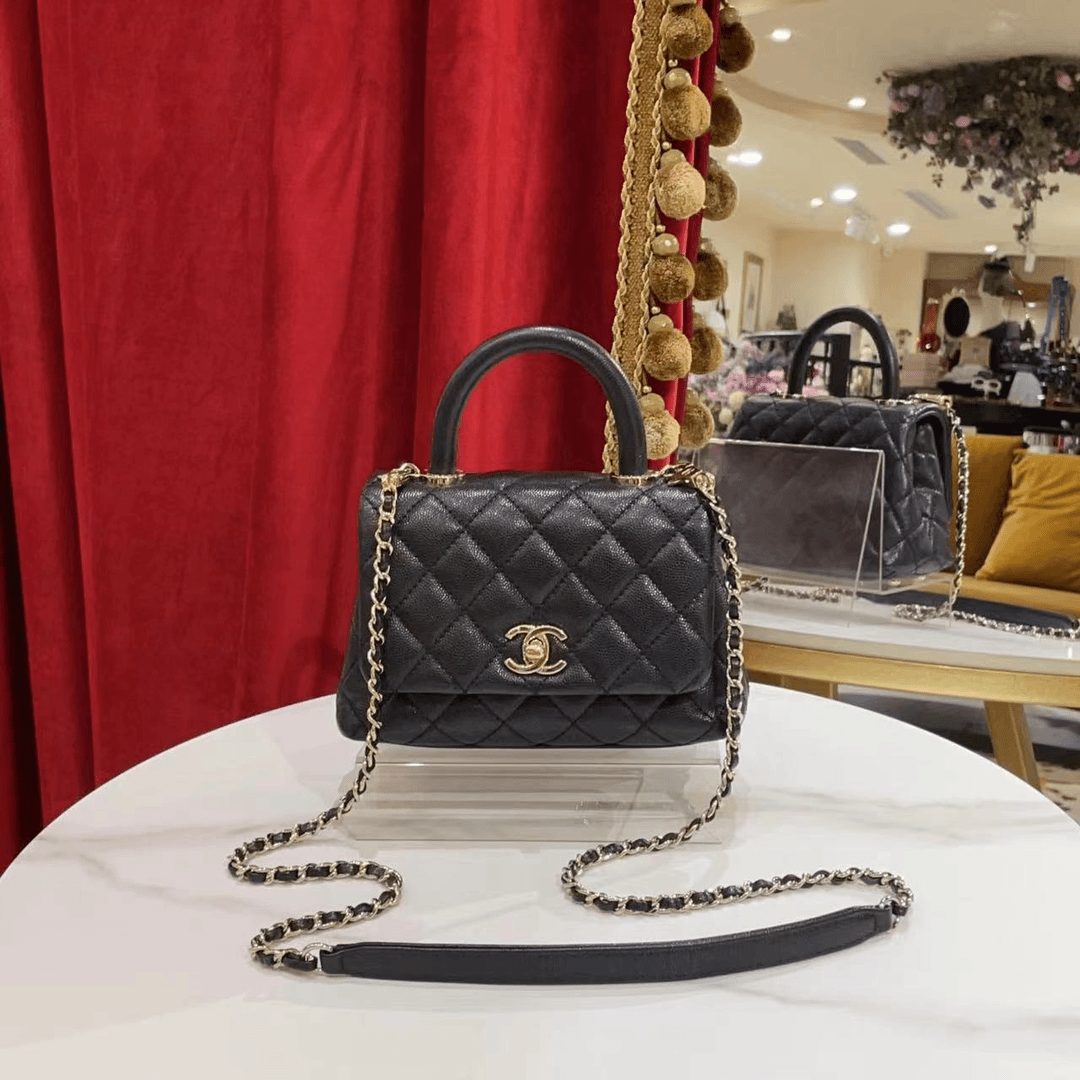 95新 Chanel/香奈儿 GGS丨cocohandle mini黑金荔枝 10457637