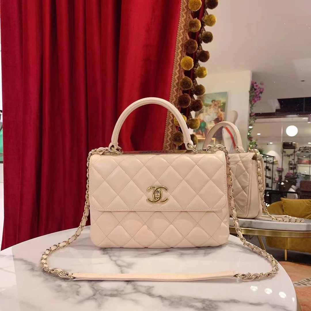 95新 Chanel/香奈儿 GGS丨trendy cc小号珊瑚粉金扣单肩 57063819