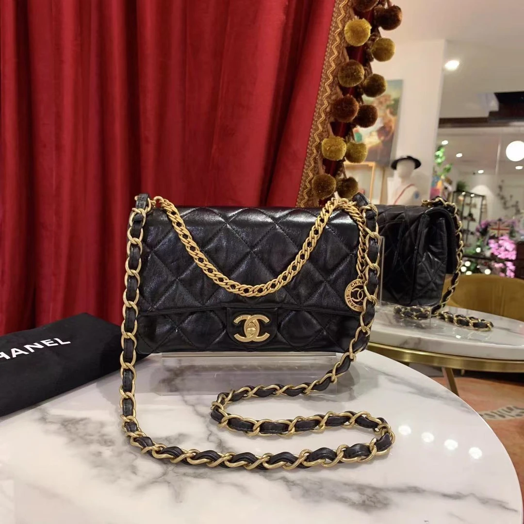 95新 Chanel/香奈儿 GGS丨23s金币cf小号黑金金扣芯片/17521857