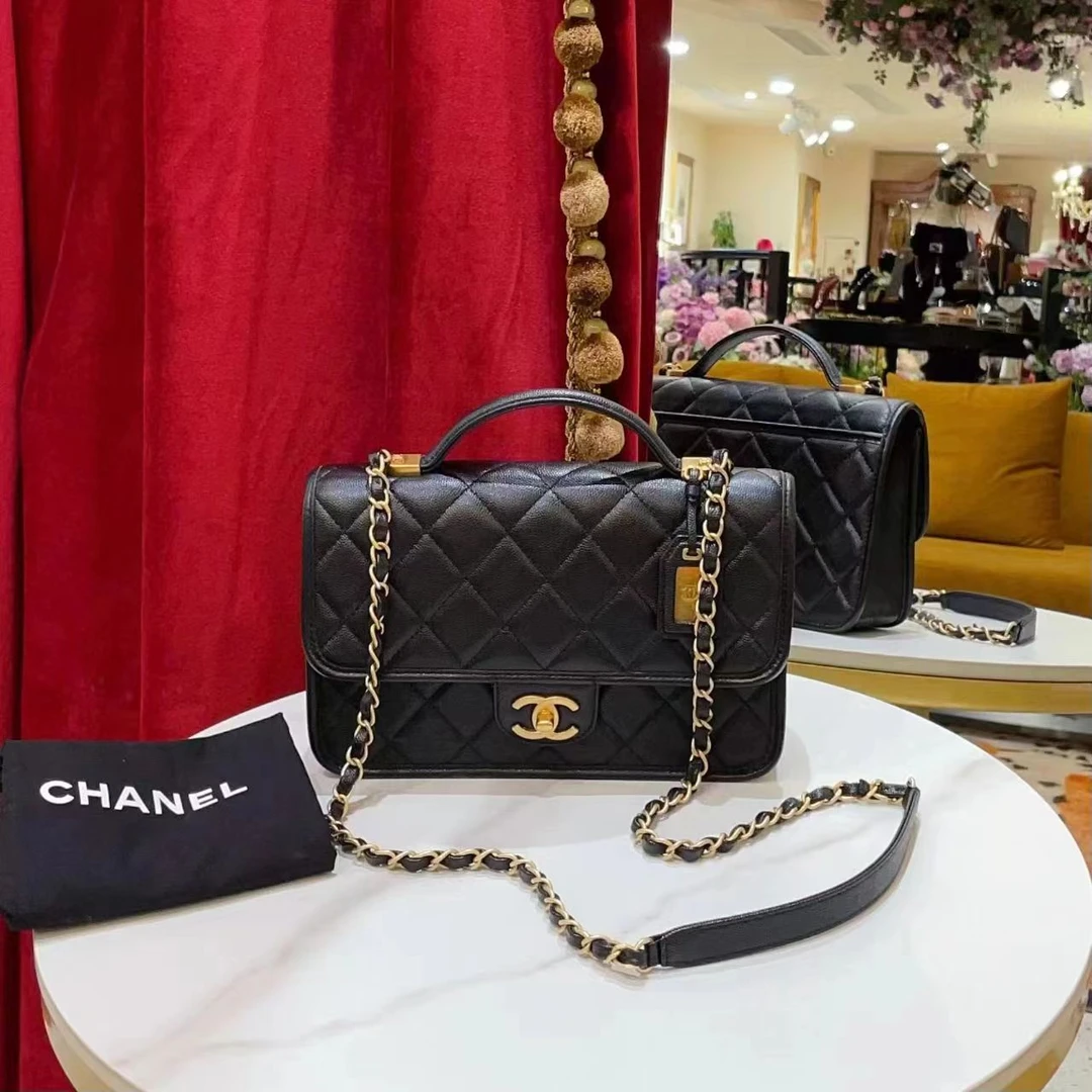 99新 Chanel/香奈儿 GGS丨22k手柄黑金邮差包/54543761