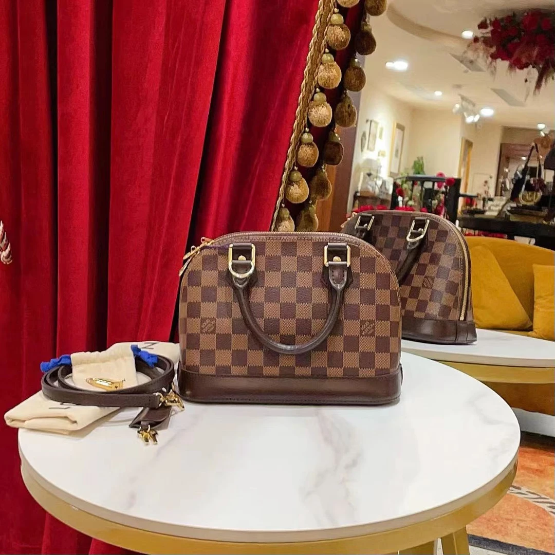 95新 LV GGS小七丨alma贝壳bb棋盘格金扣芯片款 20799249