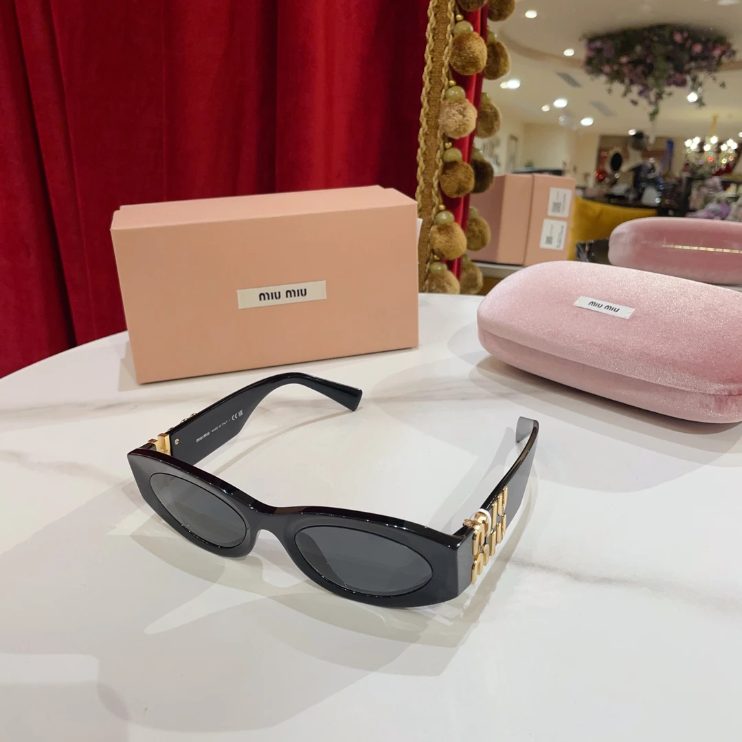 99新 MIU MIU/缪缪 GGS丨缪缪字母黑金墨镜 72789114