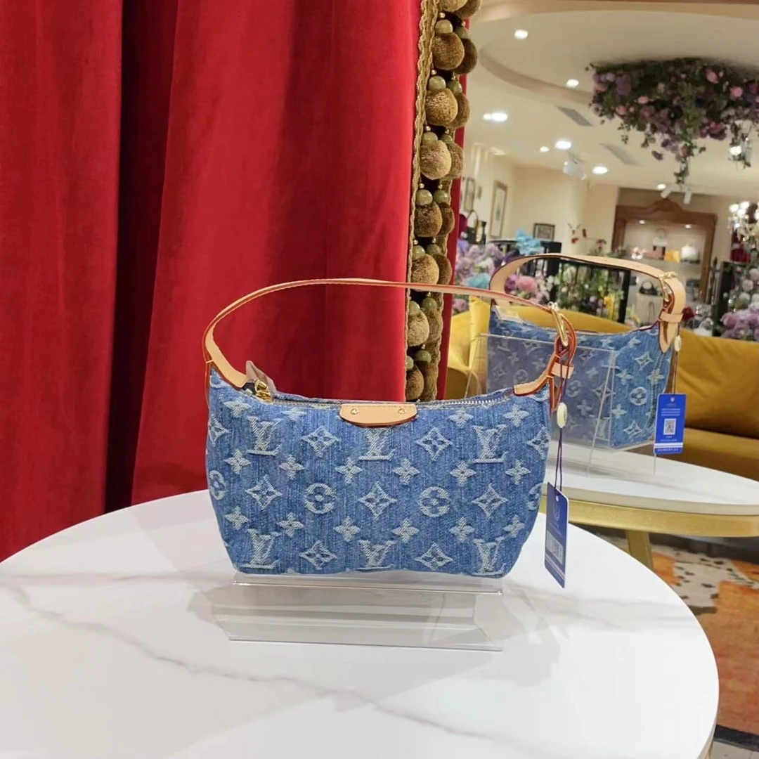 95新 LV GGS丨饭盒包蓝色金扣牛仔丹宁芯片/19366172