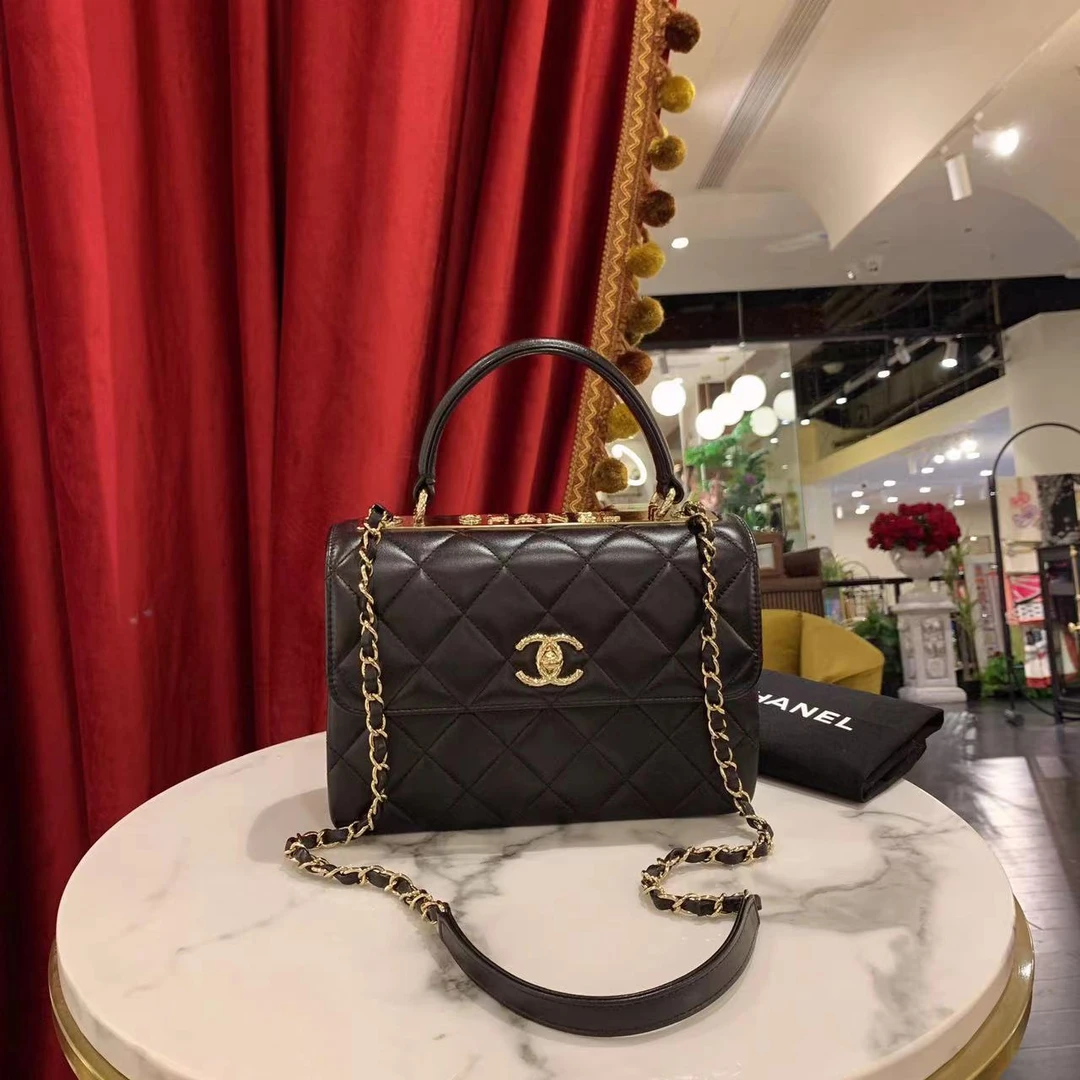 95新 Chanel/香奈儿 GGS丨trendycc浮雕小号黑金羊芯片 10489385