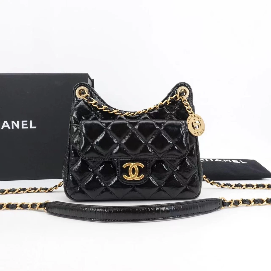 99新 Chanel/香奈儿 GGS丨23p天猫精灵hobo小号黑金油蜡90343367