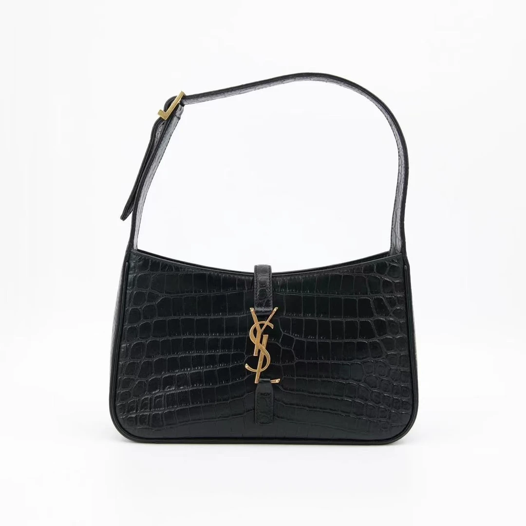 95新 YSL/圣罗兰 GGS丨hobo中号E纹黑金腋下 包 44232421