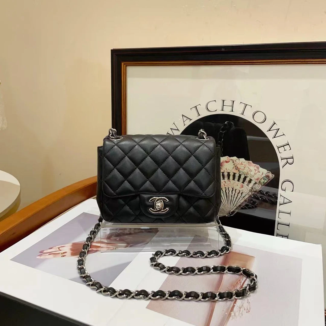 95新 Chanel/香奈儿 GGS丨方胖子黑银单肩包 56193932