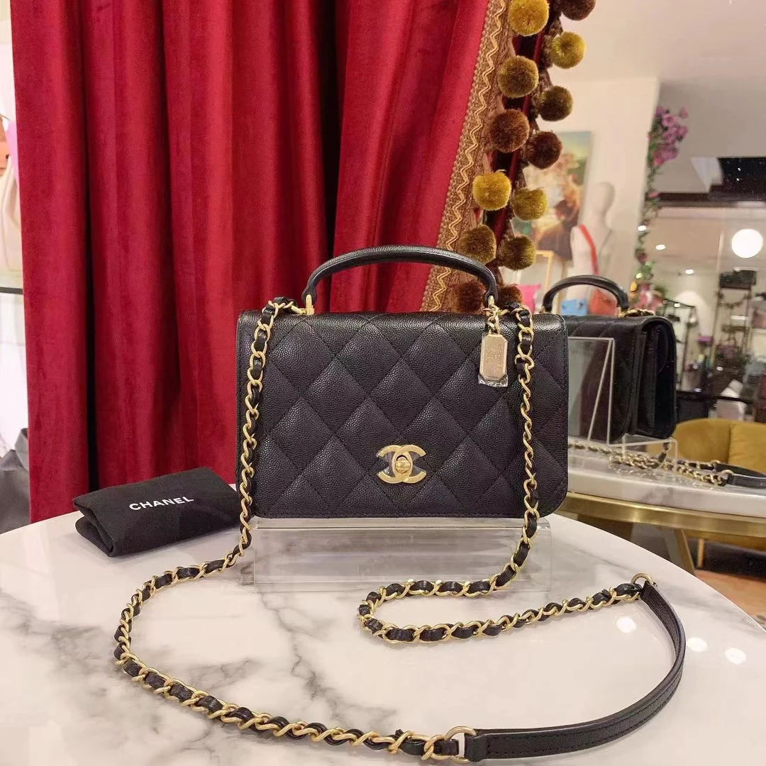 99新 Chanel/香奈儿 GGS丨23B黑金荔枝单肩包芯片76290998