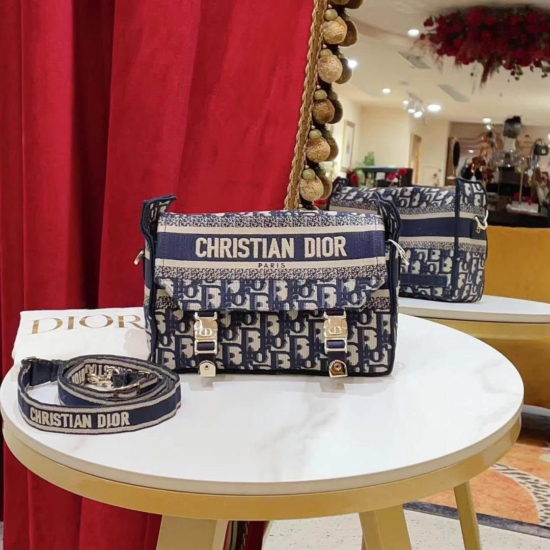 95新 DIOR/迪奥 GGS丨邮差小号老花金扣帆布 91392150