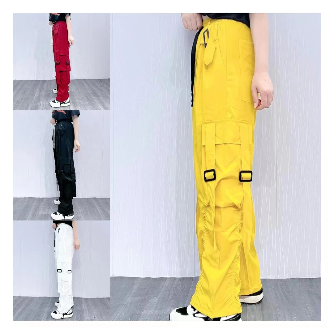 789款褶皱冰肌面膜速干休闲裤夏季时尚潮流透气百搭百搭韩版高腰