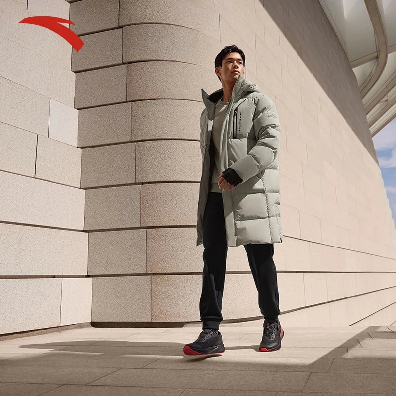 安踏综训系列羽绒服秋冬新款暖系中长款羽绒服男子运动外套
