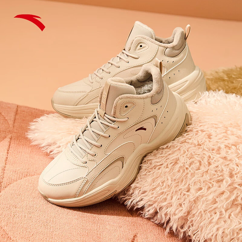 安踏穿越老爹鞋男女冬新款潮流保暖棉鞋休闲运动高帮鞋122448957