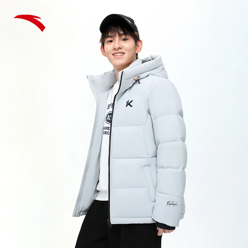 安踏雪壳羽绒服丨冬季防泼水防寒羽绒保暖百搭双十一羽绒连帽外套