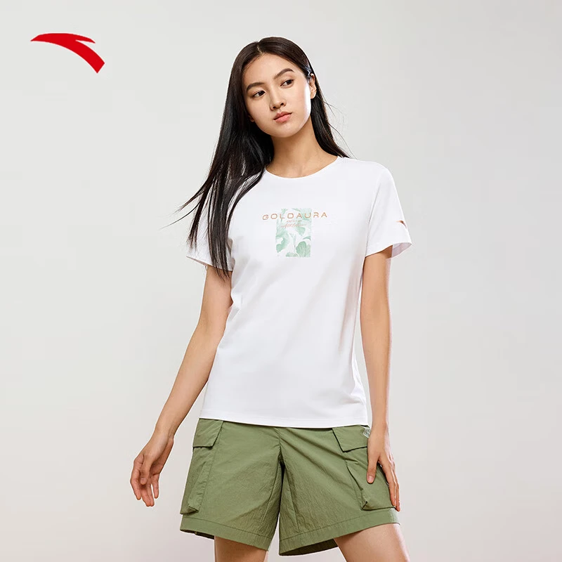 安踏冰丝T女士夏季休闲t恤透气半袖跑步双十一运动短袖/162437111