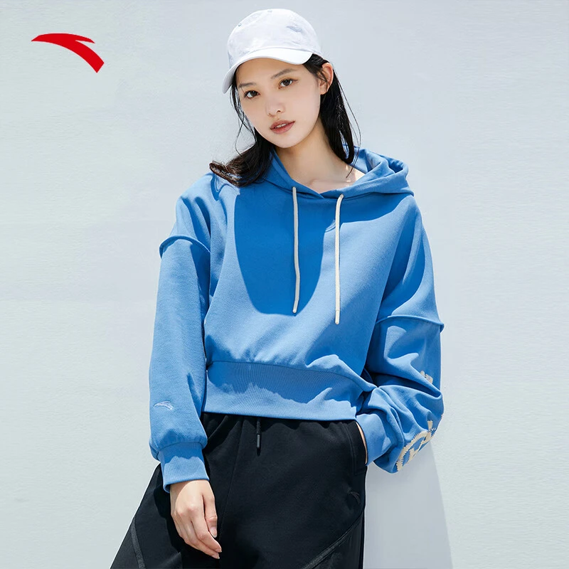 安踏连帽卫衣女2023秋季宽松早秋时尚潮流运动针织上衣/162338719