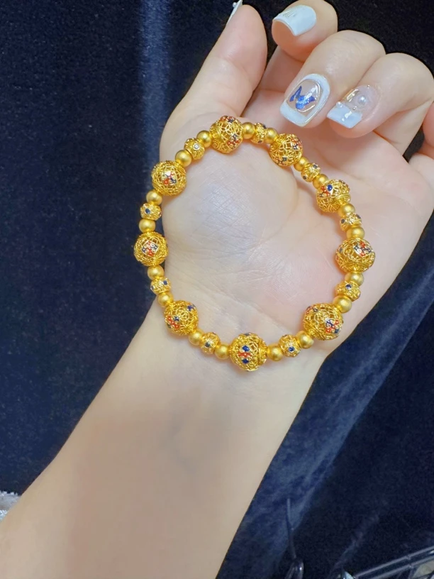 合金珐琅手链 (青秋)花丝珐琅彩珠珠手链