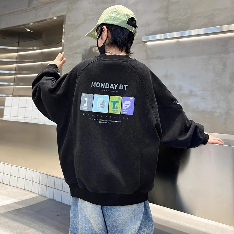 男童卫衣春秋款2025新款儿童秋装上衣大童秋季白色内搭洋气童装潮