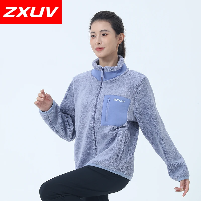 ZXUV[摇粒绒]8081/8082男女款冬季新款宽松立领保暖夹克外套加绒