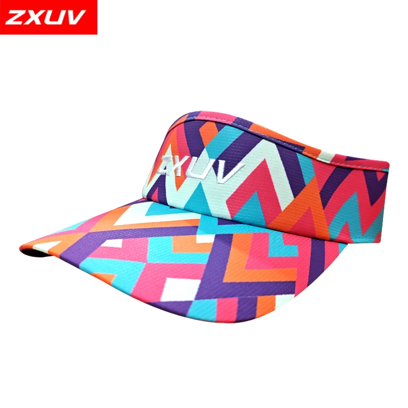 ZXUV新品0715方格运动空顶帽吸汗遮阳防晒跑步越野马拉松户外