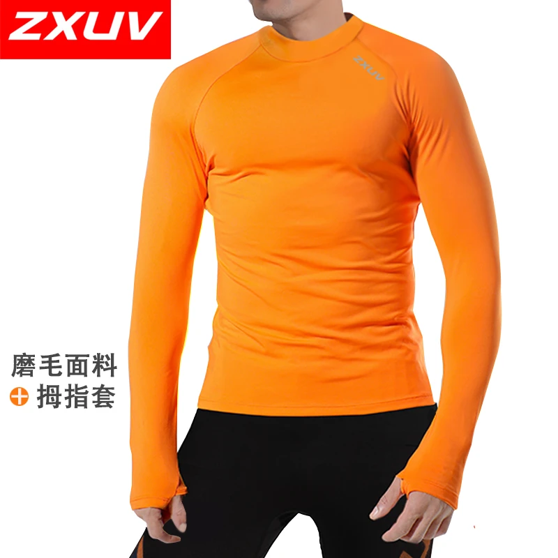 ZXUV159男女款秋冬季户外跑步运动训练服吸湿保暖拇指长袖打底衫