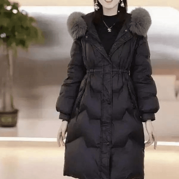 外套气质白鸭绒显瘦保暖秋冬毛领女收腰冬季时尚2023新款羽绒服