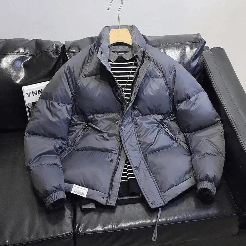 立领帅气羽绒衣羽绒服男秋冬加厚外套时尚青少年短款保暖
