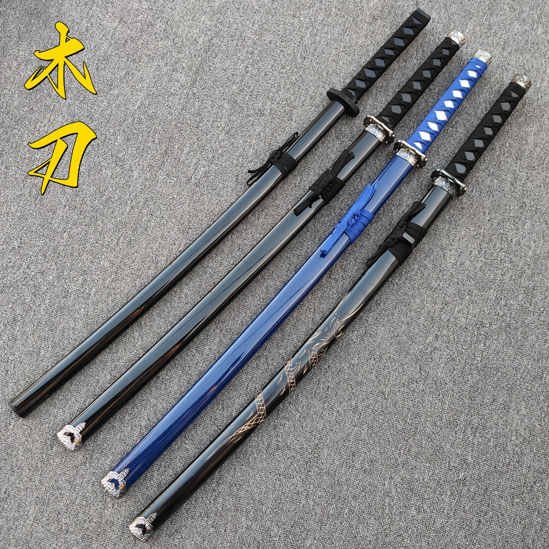 竹木质居合木刀带鞘武士刃唐横刀训练习竹刀拔刀剑道儿童玩具木剑