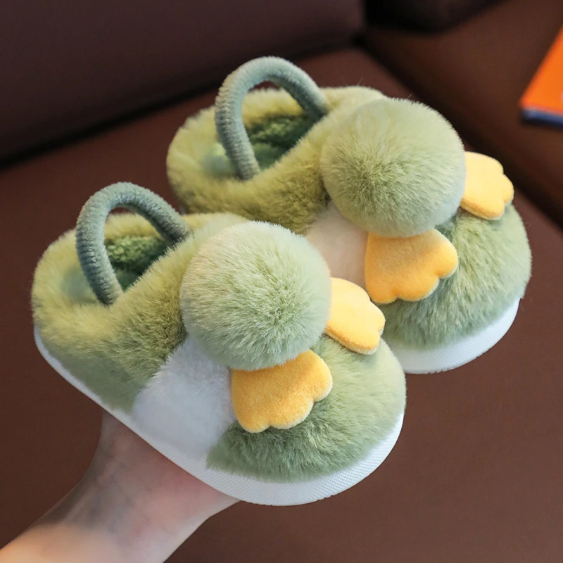 宝宝棉拖鞋女1-3岁2小童幼儿室内卡通加绒防滑拖鞋儿童毛毛棉拖鞋