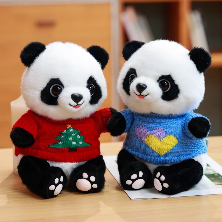 可爱熊猫公仔花花毛绒玩具仿真大熊猫玩偶抱睡布娃娃儿童新年礼物