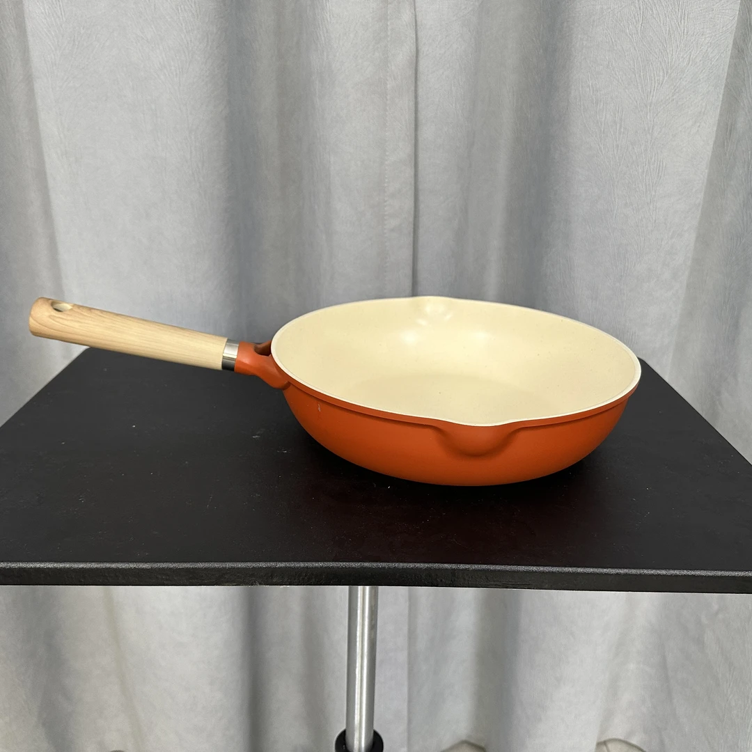 BL橙红28cm不粘煎锅（带盖）微瑕 介意勿拍