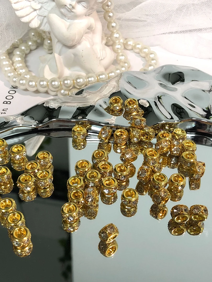 雨宝严选· DIY P220 金色车轮隔片铜合金挂坠DIY配件