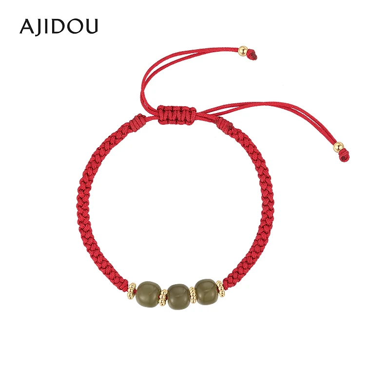 阿吉豆和田玉红绳手链女时尚首饰配饰国风饰品【CH】